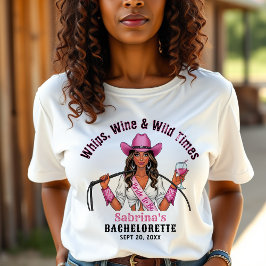 Cowgirl vrijgezellenfeest zweept wijn & wilde tijd t-shirt