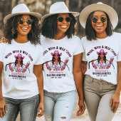 Cowgirl vrijgezellenfeest zwepen wijn en wilde tij t-shirt