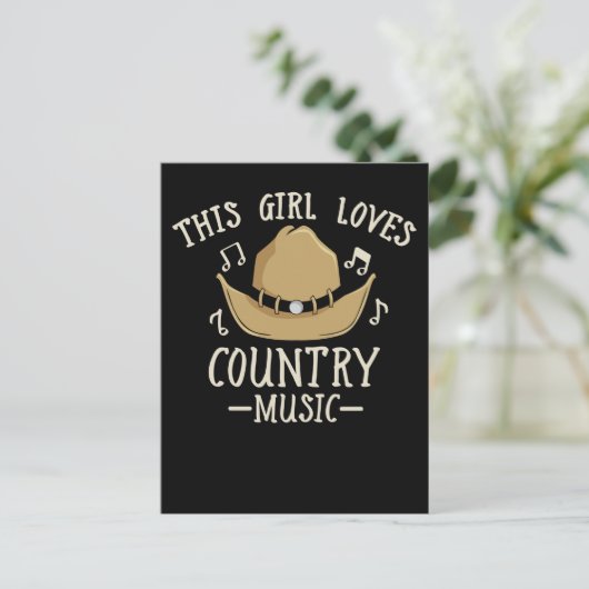 Cowgirl Vrouw Country Music Lover Western dansen Briefkaart (Staand voorkant)