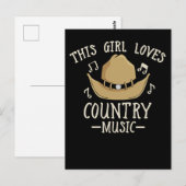 Cowgirl Vrouw Country Music Lover Western dansen Briefkaart (Voorkant / Achterkant)