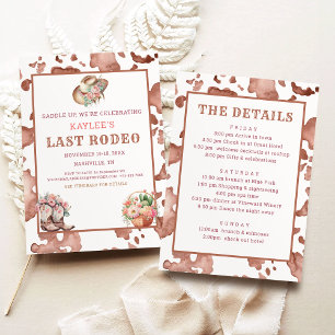 Cowgirl Waterverf Laatste Rodeo vrijgezellenweeken Kaart