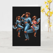 Cowgirl Western Afro Black Women African Black His Kaart (Gele Bloem)