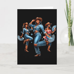 Cowgirl Western Afro Zwarte Vrouwen Afrikaans Zwar Kaart