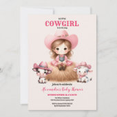 Cowgirl Western Baby Meisje Baby shower Kaart (Voorkant)