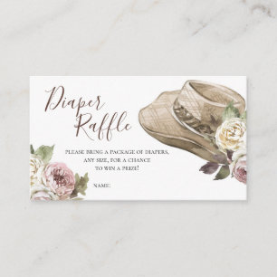 Cowgirl Western Baby shower Diaper Raffle Informatiekaartje