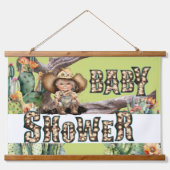 Cowgirl western baby shower DIY kleur (groen) Hangend Wandkleed (Voorkant)