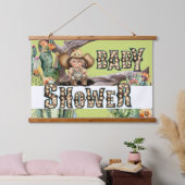 Cowgirl western baby shower DIY kleur (groen) Hangend Wandkleed (Slaapkamer)