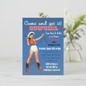 Cowgirl Western Bachelorette/Bridal Party Invite Kaart (Staand voorkant)