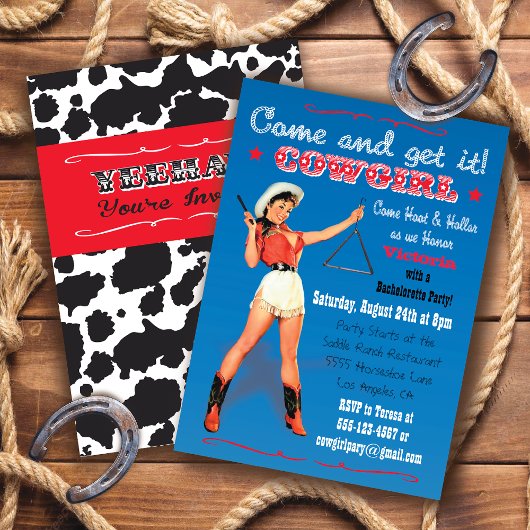 Cowgirl Western Bachelorette/Bridal Party Invite Kaart