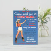 Cowgirl Western Bachelorette/Bridal Party Invite Kaart (Staand voorkant)