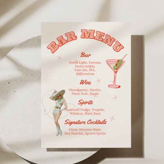 Cowgirl Western Bar Menu Signature Cocktails