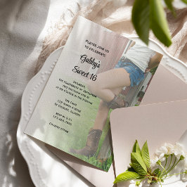 Cowgirl Western Barn Party Sweet 16 Verjaardagsfee Kaart