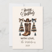 Cowgirl Western Bow Christmas Feestdagenkaart (Voorkant)
