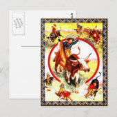 " Cowgirl" Western Briefkaart (Voorkant / Achterkant)