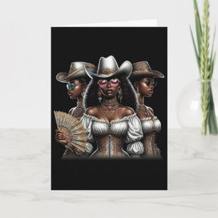 Cowgirl Western Country Texas Rodeo Zwart Afrikaan Kaart