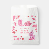 Cowgirl Western First Rodeo Birthday Party  Bedankzakje (Voorkant)