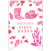 Cowgirl Western First Rodeo Birthday Party  Vlaggetjes (Tweede vlag)
