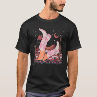 Cowgirl Western Grafische Tekst Ik Mis Nooit De Ke T-shirt