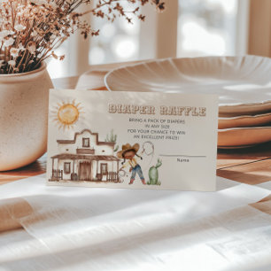 Cowgirl Western Meisje Ranch Cactus Luier Raffle Informatiekaartje