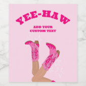 Cowgirl Western Personalized Wijn Etiket (Enkel label)