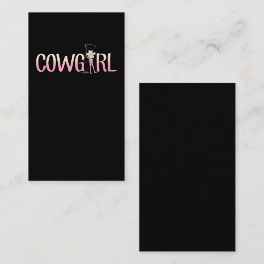 Cowgirl Western Pet Land Woman Rodeo Riding Visitekaartje (Voorkant / Achterkant)
