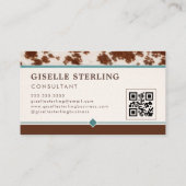 Cowgirl Western QR-code Visitekaartje (Achterkant)