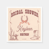 Cowgirl western retro bruiloftsshower aangepast servet (Voorkant)