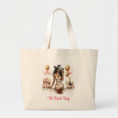 Cowgirl Western Rodeo Afro-Amerikaans Grote Tote Bag (Voorkant)