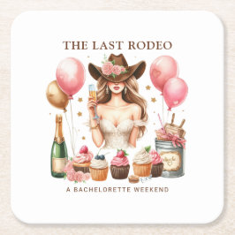 Cowgirl Western Rodeo Bachelorette Vrijgezellenfee Kartonnen Onderzetters