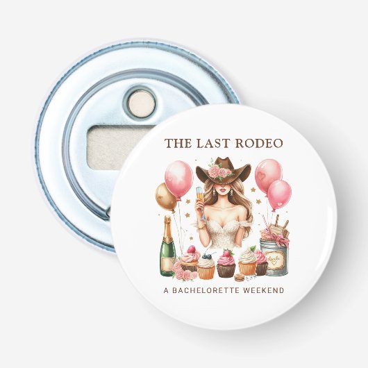 Cowgirl Western Rodeo Button Flesopener (Voorkant)