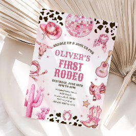 Cowgirl Western Rodeo Eerste Rodeo 1e Verjaardag Kaart