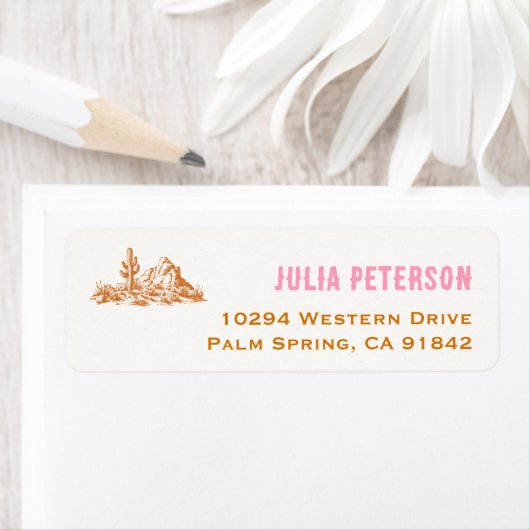 Cowgirl Western Rodeo Feest  Etiket (Insitu)