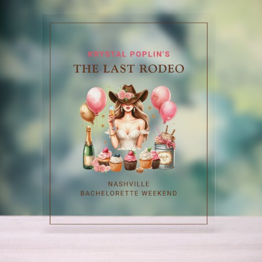 Cowgirl Western Rodeo tafelblad Acryl Bord (Neutraal)