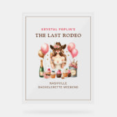 Cowgirl Western Rodeo tafelblad Acryl Bord (Voorkant)