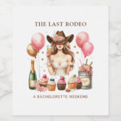 Cowgirl Western Rodeo Wijn Etiket (Enkel label)
