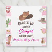 Cowgirl Western Rodeo Wild West Baby shower Bedankjes Labels (Achterkant)