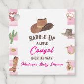Cowgirl Western Rodeo Wild West Baby shower Bedankjes Labels (Voorkant)