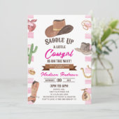 Cowgirl Western Rodeo Wild West Baby shower Kaart (Staand voorkant)