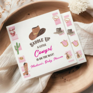 Cowgirl Western Rodeo Wild West Baby shower Servet