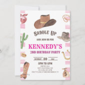 Cowgirl Western Rodeo Wild West Verjaardagsfeest Kaart (Voorkant)