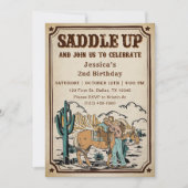 Cowgirl Western Rodeo Wild West Verjaardagsfeest Kaart (Voorkant)