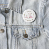 Cowgirl Western thema Roze Baby shower Ronde Button 5,7 Cm (In situ)