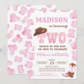 Cowgirl Western Tweede Verjaardagsuitnodigingen Kaart (Voorkant / Achterkant)