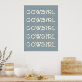 Cowgirl Western Typografie Retro Ranch Cabin Poster (Keuken)