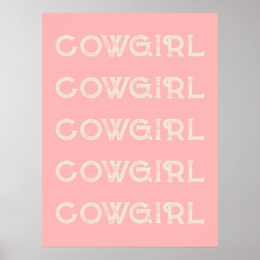 Cowgirl Western Typografie Retro Ranch Cabin Poster (Voorkant)