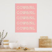 Cowgirl Western Typografie Retro Ranch Cabin Poster (Keuken)