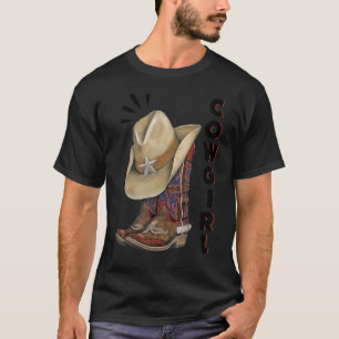 Cowgirl Westerne Boots Pet Spurs Girls T-shirt
