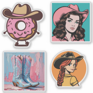 Cowgirl Westerne esthetische Stickers