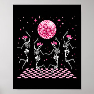 Cowgirl Westerne grappige dansende skeletten en di Poster