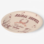 Cowgirl westerne retro vrijgezellenfeest aangepast papieren bordje (Gekanteld)